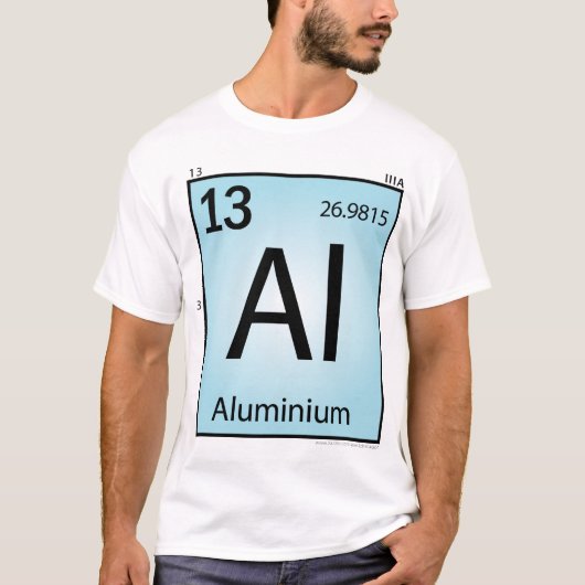アルミニウム (Al)要素のTシャツ-前部だけ Tシャツ (正面)
