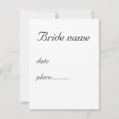 アルムスブライダルシャワー 招待状 (裏面)