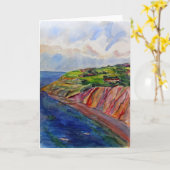 アルム・ベイ（Alum Bay）  ワイト島 カード (黄色い花)