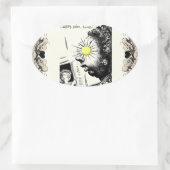 アルメニアことわざ 楕円形シール (バッグ)