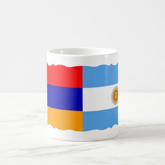 アルメニアとアルゼンチンの国旗 コーヒーマグ コーヒーマグカップ (中央)