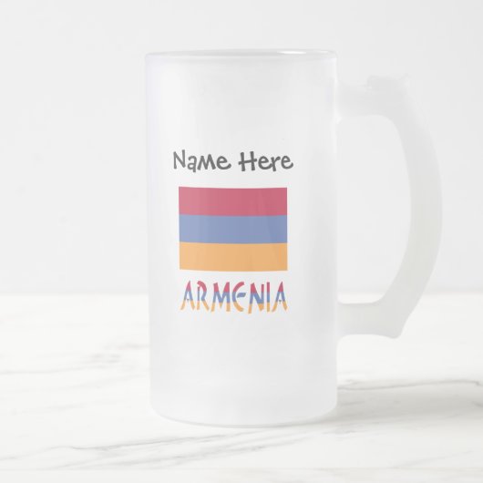 アルメニアとアルメニアパーソナライズされた国旗 フロストグラスビールジョッキ (右)