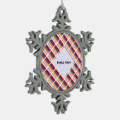 アルメニアとアルメニア国旗のタイルあなたの名前Sno スノーフレークピューターオーナメント (左)