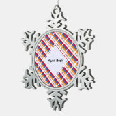 アルメニアとアルメニア国旗のタイルあなたの名前Sno スノーフレークピューターオーナメント (右)