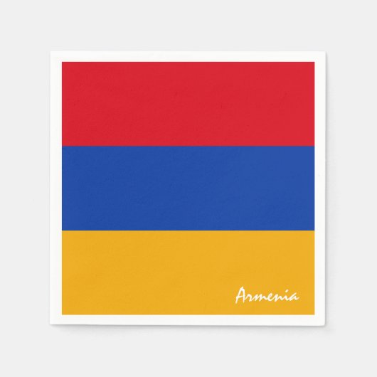 アルメニアとアルメニア国旗のパーティーファッション/スポーツファン スタンダードカクテルナプキン (正面)