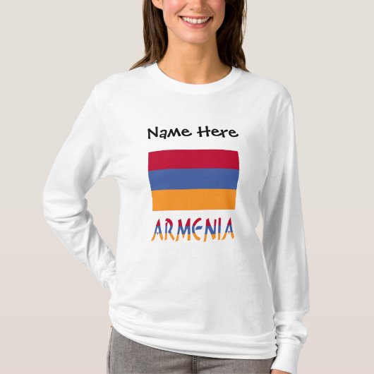アルメニアとアルメニア国旗カスタマイズ Tシャツ (正面)