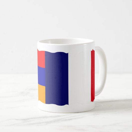 アルメニアとフランス国旗のコーヒーマグ コーヒーマグカップ (正面右)