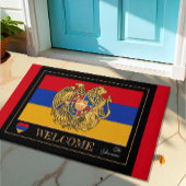 アルメニアのエンブレム、アルメニア国旗のマット/スポーツへようこそ ドアマット
