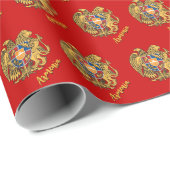 アルメニアのギフトラッピング、アルメニア国旗、エンブレム/赤 ラッピングペーパー (ロールコーナー)