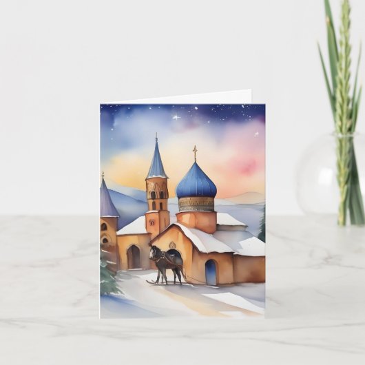 アルメニアのクリスマス B - 1月6日 - 水彩 シーズンカード (正面)