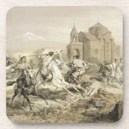 アルメニアのプレート1のペルシャ人そしてクルド人の小戦 コースター (正面)