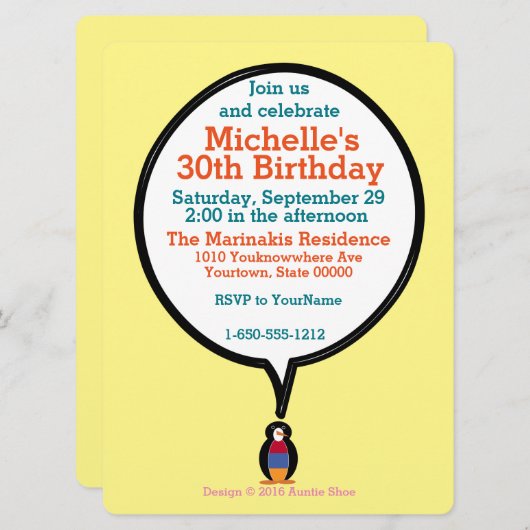 アルメニアのマス ペンギン パーソナライズドトーキング  招待状 (正面/裏面)