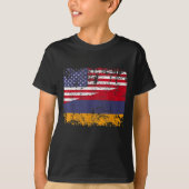 アルメニアのルーツハーフアメリカン国旗USAアルメニア国旗 Tシャツ (正面)