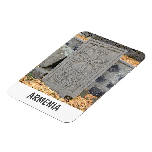 アルメニアの古代の石の十字（カチャカル） マグネット (左側)