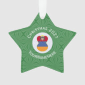 アルメニアの国旗のクリスマスエンジェルカスタマイズ オーナメント (正面)