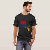 アルメニアの地図と国旗の土産アルメ動揺してニア Tシャツ (正面フル)