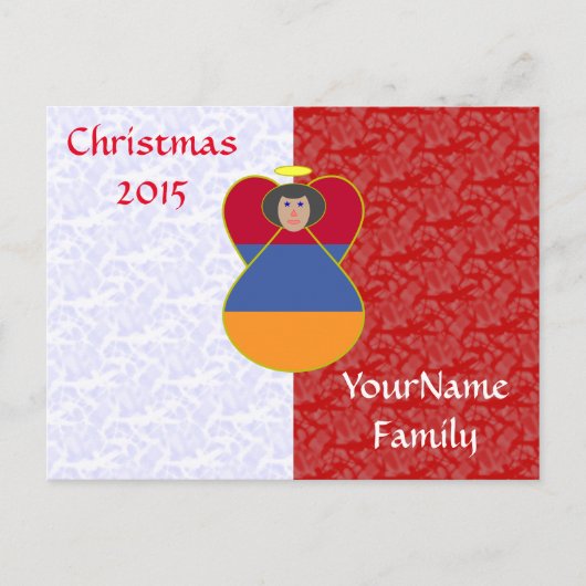 アルメニアの天使の黒髪に旗を飾る シーズンポストカード (正面)