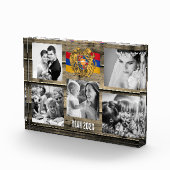 アルメニアの家族の写真ブロック,アルメニア国旗,木材 フォトブロック (右)