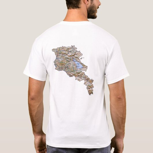 アルメニアの旗および地図のTシャツ Tシャツ (裏面)