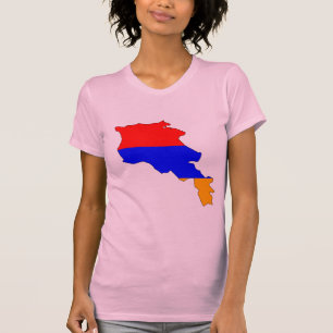 アルメニアの旗の地図 Tシャツ