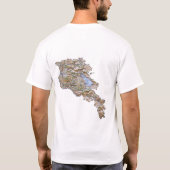 アルメニアの旗＋地図＋テキストTシャツ Tシャツ (裏面)