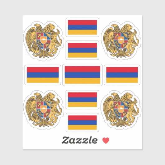 アルメニアの民族記号/武器と旗のコート シール (シート)