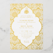 アルメニアの門のカーペット イラーム式結婚式 箔招待状 (正面)