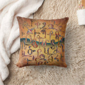 アルメニアの鳥のアルファベットの枕 クッション (ブランケット)