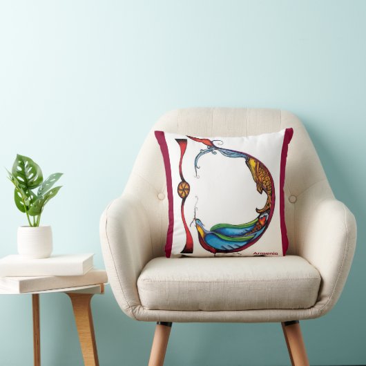 アルメニアの鳥の書道の手紙の枕 クッション (椅子)