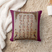 アルメニアの鳥の書道の手紙の枕(16x16) クッション (ブランケット)