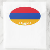 アルメニアエウリオスタイル名付き楕円形の国旗 楕円形シール (バッグ)