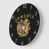 アルメニアコートオブアームズクロック ラージ壁時計 (傾斜)