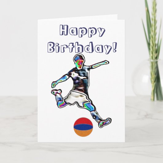 アルメニアサッカーサッカーの誕生日カード カード (正面)