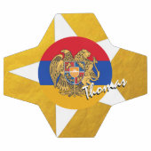 アルメニアサッカー&金ゴールドアルメニア国旗 サッカーボール (フラット)