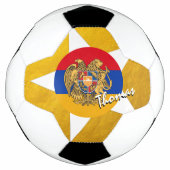 アルメニアサッカー&金ゴールドアルメニア国旗 サッカーボール (正面)