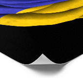 アルメニアバラ国旗オンブラック ポスター (角)