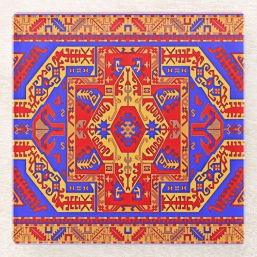 アルメニアフォークアートガラスコースター ガラスコースター (正面)