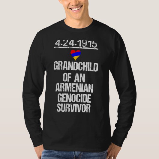 アルメニアプライドジェノサイド生存孫国旗 Tシャツ (正面)