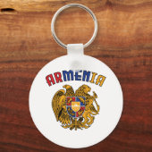 アルメニアプライド国旗のコーヒーマグTシャツトラッカーハット キーホルダー (正面)