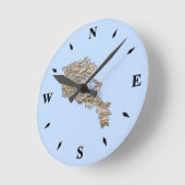 アルメニアマップクロック ラウンド壁時計 (傾斜)