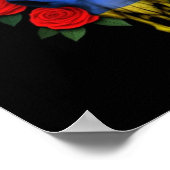 アルメニアンフラッグブルスカルウィズレッドローゼス ポスター (角)