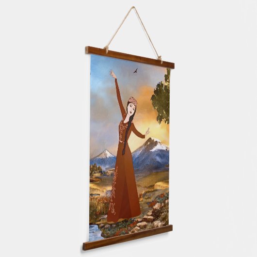 アルメニア人ダンサーウッドが壁のタペストリーを乗り越えた 吊り下げ型タペストリー (傾斜あり)