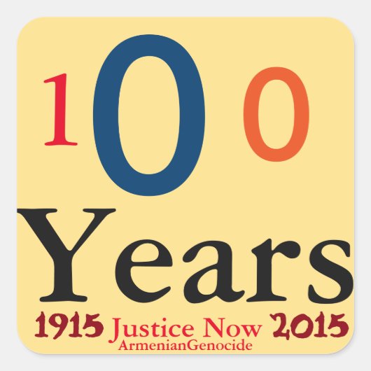 アルメニア人虐殺のステッカー スクエアシール (正面)