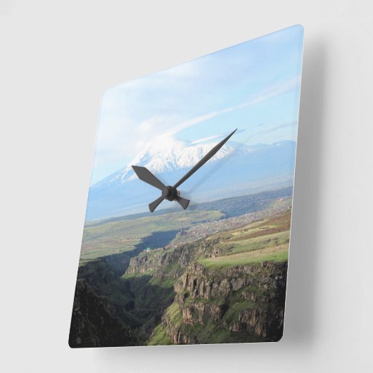 アルメニア側からマウンテンアララトを見る スクエア壁時計 (傾斜)