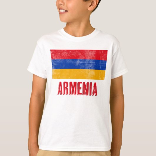 アルメニア国グランジ国旗（ルック） Tシャツ (正面)