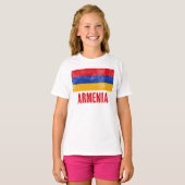 アルメニア国グランジ国旗（ルック） Tシャツ (正面フル)
