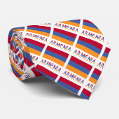 アルメニア国旗とアルメニア国旗のタイル貼り ネクタイ (ロール)