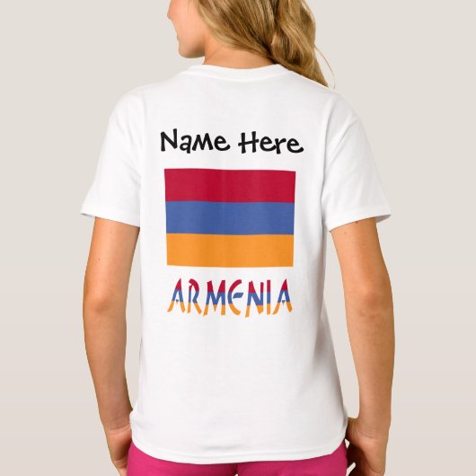 アルメニア国旗とアルメニア国旗 Tシャツ (裏面)