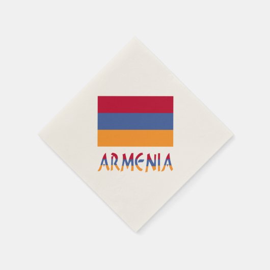 アルメニア国旗とアルメニア（国旗の色） スタンダードカクテルナプキン (角)
