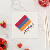 アルメニア国旗とアルメニア（国旗の色） スタンダードカクテルナプキン (インサイチュ)